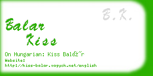 balar kiss business card